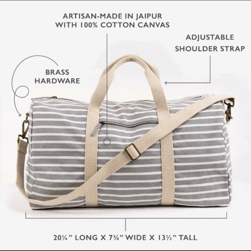 Known Supply Striped Weekender Duffel